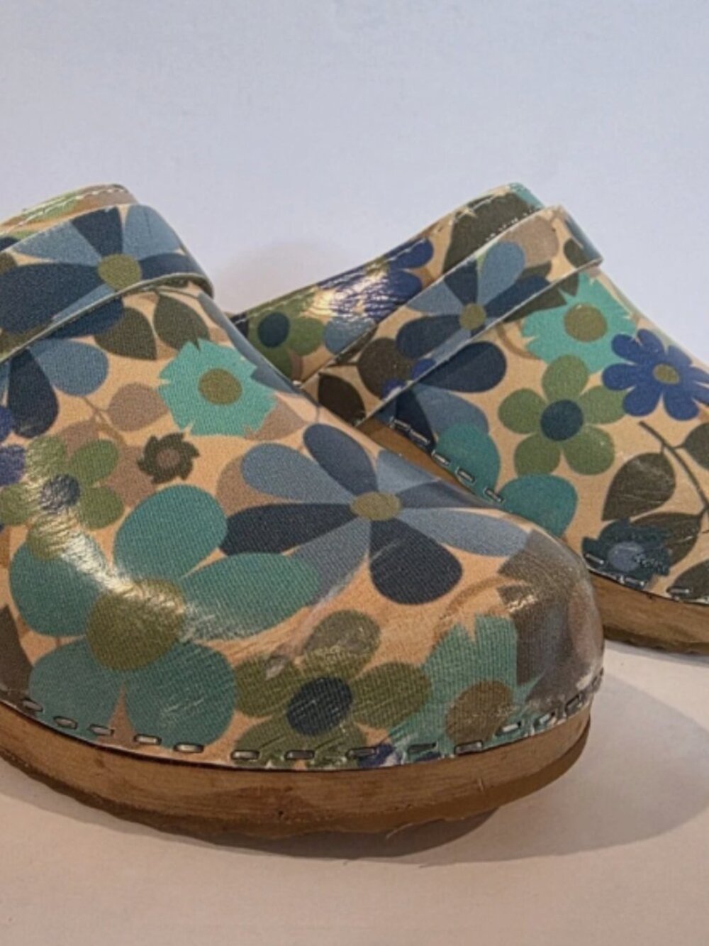 Floral wood clogs by Cape Clogs 38